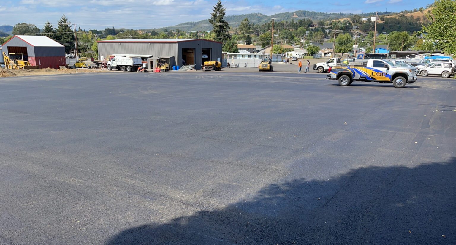 Asphalt parking lot, finished